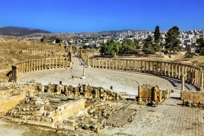 Framed Print : Oval Plaza 160 Ionic Columns Ancient Roman City Jerash Jordan Framed Print : Oval Plaza 160 Ionic Columns Ancient Roman City Jerash Jordan
