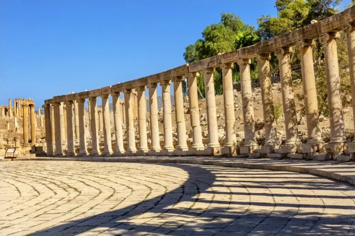 Framed Print : Oval Plaza 160 Ionic Columns Ancient Roman City Jerash Jordan Framed Print : Oval Plaza 160 Ionic Columns Ancient Roman City Jerash Jordan