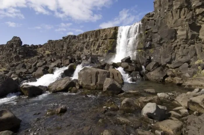 Framed Print : Oxararfoss waterfall on Mid-Atlantic Rift, Thingvellir National Park, Iceland Framed Print : Oxararfoss waterfall on Mid-Atlantic Rift, Thingvellir National Park, Iceland