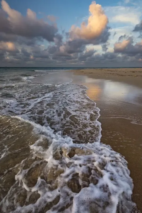 Framed Print : Pacific Islands, Kingdom of Tonga. Remote sandy beach on an uninhabitated island with incoming tide