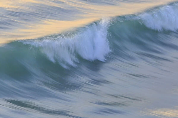 Pacific Ocean wave patterns after sunset, Pacific Beach, San Diego, CA, USA