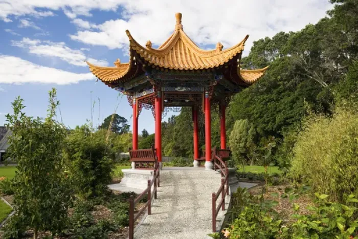Framed Print : Pagoda, Kunming Garden, Pukekura Park, New Plymouth, Taranaki, North Island, New Zealand