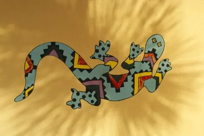 Framed Print : Painted gecko lizard