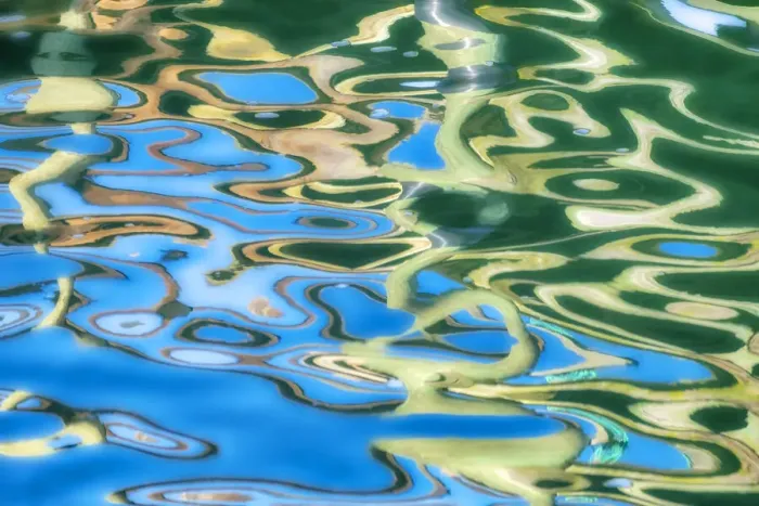 Framed Print : Painterly reflection in water, USA