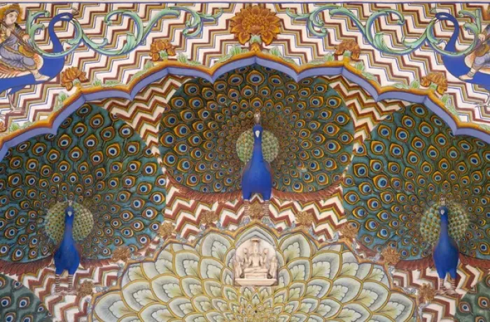 Framed Print : Painting and interior decoration in City Palace, Jaipur, Rajasthan, India Framed Print : Painting and interior decoration in City Palace, Jaipur, Rajasthan, India