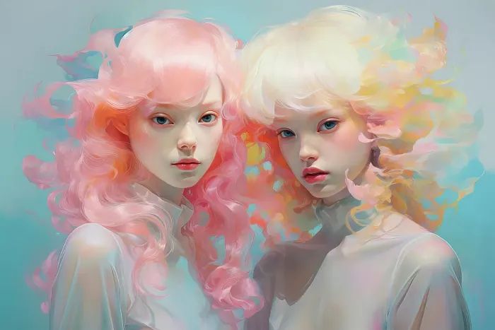 Framed Print : Painting of two young Asian girls in pastel colors. ©Jim Zuckerman / Jaynes Gallery / DanitaDelimont.com Framed Print : Painting of two young Asian girls in pastel colors. ©Jim Zuckerman / Jaynes Gallery / DanitaDelimont.com