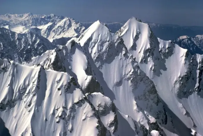 Framed Print : Pakistan, N-W Frontier Province, Pir Panjal Mts. An aerial view reveals the jagged