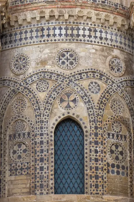 Framed Print : Palermo, Sicily. Exterior detail of Cathedral of Palermo, designed in the Arab-Norman Style Framed Print : Palermo, Sicily. Exterior detail of Cathedral of Palermo, designed in the Arab-Norman Style