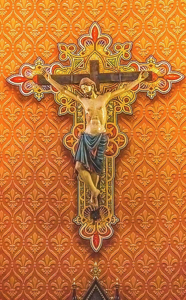 Pamplona Crucifix, St. Augustine Cathedral, Tucson, Arizona. Founded 1776 13th Century Crucifix from Spain