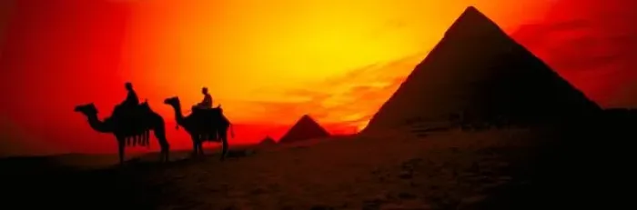 Framed Print : Panoramic: Great Pyramids of Giza, Egypt at sunset Framed Print : Panoramic: Great Pyramids of Giza, Egypt at sunset