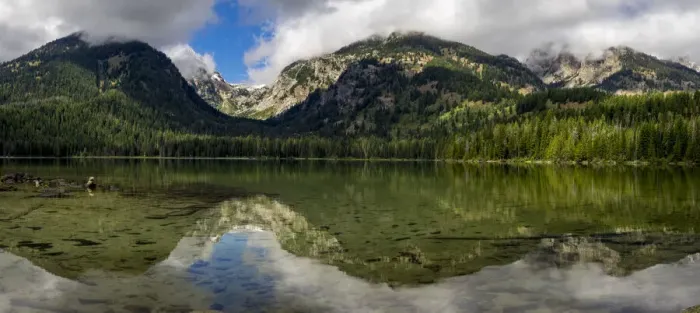 Framed Print : Panoramic reflection in Bradley Lake, Grand Teton National Park, Wyoming