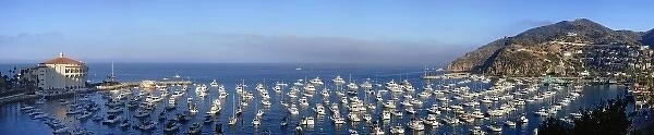 Panoramic view of Catalina Harbor, Catalina Island, California