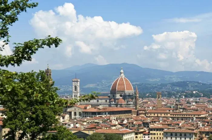 Framed Print : Panoramic view out over Florence from the Bardini Garden, The Bardini Garden, Florence (Firenze) Framed Print : Panoramic view out over Florence from the Bardini Garden, The Bardini Garden, Florence (Firenze)