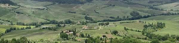 Panoramic view of Tuscany region of Italy near Pienza