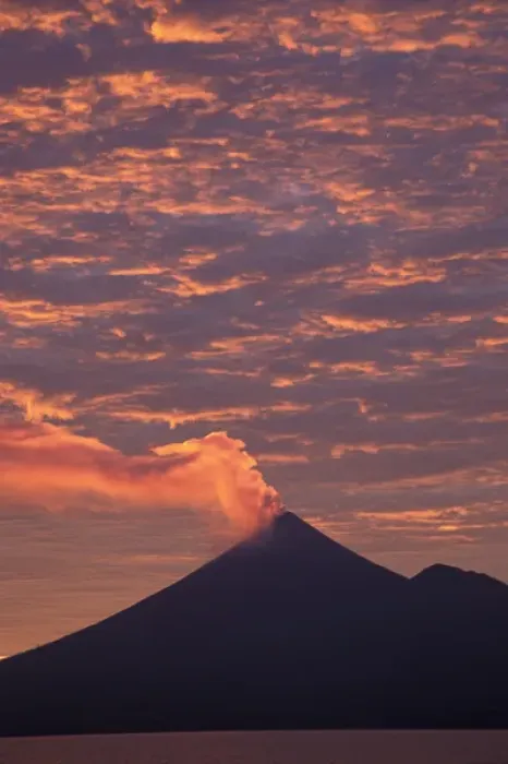 Framed Print : Papua New Guinea, West New Britain, Ulauan (Father s) Volcano at sunrise
