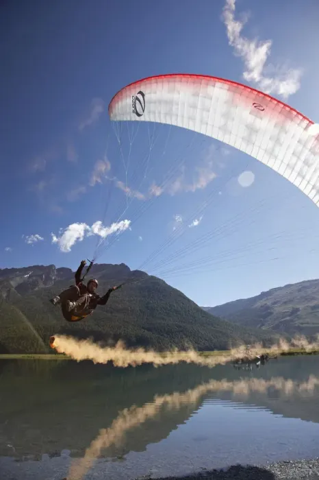 Framed Print : Paraglider, Diamond Lake, Paradise, near Glenorchy, Queenstown Region, South Island Framed Print : Paraglider, Diamond Lake, Paradise, near Glenorchy, Queenstown Region, South Island