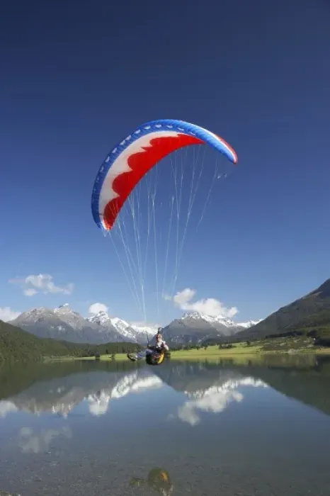 Framed Print : Paraglider, Diamond Lake, Paradise, near Glenorchy, Queenstown Region, South Island Framed Print : Paraglider, Diamond Lake, Paradise, near Glenorchy, Queenstown Region, South Island
