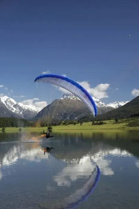 Framed Print : Paraglider, Diamond Lake, Paradise, near Glenorchy, Queenstown Region, South Island Framed Print : Paraglider, Diamond Lake, Paradise, near Glenorchy, Queenstown Region, South Island
