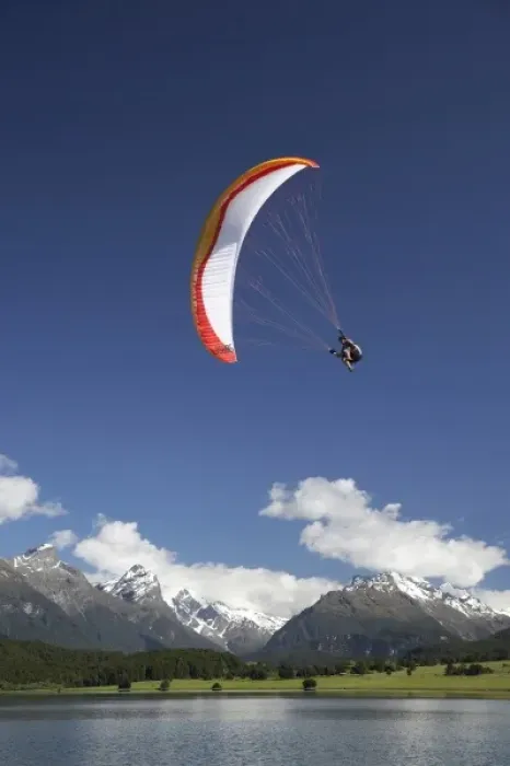 Framed Print : Paraglider, Diamond Lake, Paradise, near Glenorchy, Queenstown Region, South Island Framed Print : Paraglider, Diamond Lake, Paradise, near Glenorchy, Queenstown Region, South Island