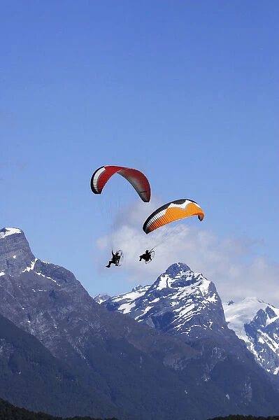 Paramotor and Mt Chaos, Paradise, near Glenorchy, Queenstown Region, South Island