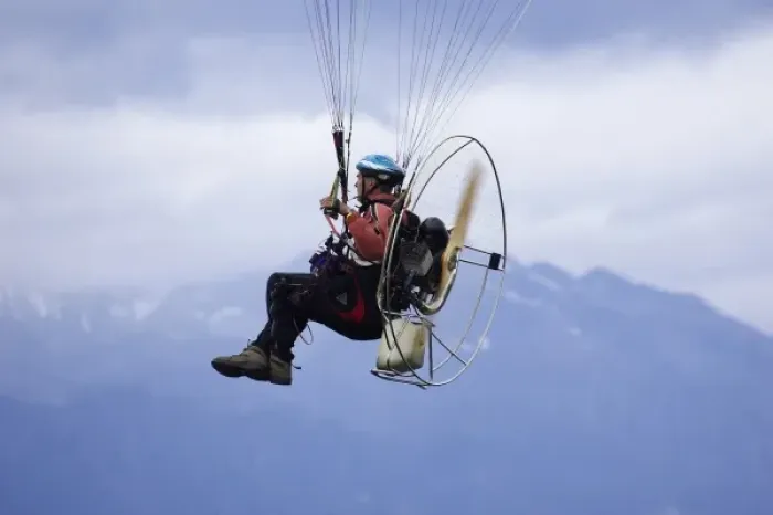 Framed Print : Paramotor, Wanaka, South Island, New Zealand Framed Print : Paramotor, Wanaka, South Island, New Zealand