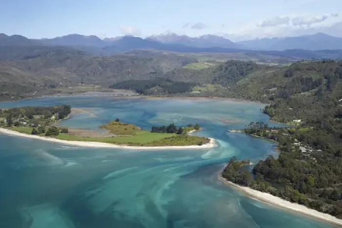 Framed Print : Parapara (left), Parapara Inlet and Milnthorpe (right), Golden Bay, Nelson Region Framed Print : Parapara (left), Parapara Inlet and Milnthorpe (right), Golden Bay, Nelson Region