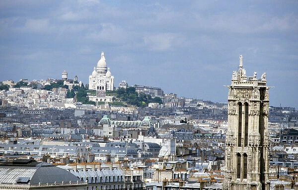 Paris view with Sacre Coeur and Montmartre France Copyright: aAC Ltd