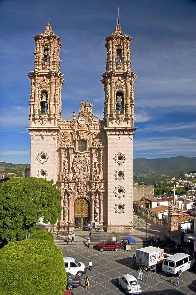 The parish church of Santa Prisca at Taxco in the State of Guerrero, Mexico