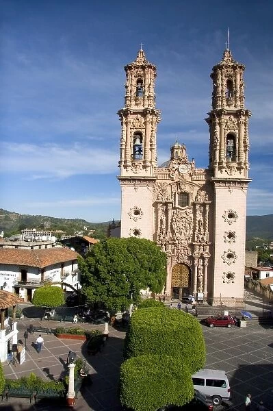 The parish church of Santa Prisca at Taxco in the State of Guerrero, Mexico