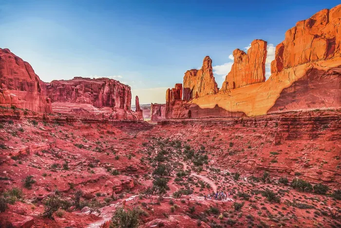 Framed Print : Park Avenue Section, Arches National Park, Moab, Utah, USA. Classic sandstone walls, hoodoos and famous landmark in Arches National Park Framed Print : Park Avenue Section, Arches National Park, Moab, Utah, USA. Classic sandstone walls, hoodoos and famous landmark in Arches National Park