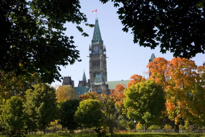 Framed Print : Park bench and trees near Parliment Building in Ottawa, Ontario, Canada Framed Print : Park bench and trees near Parliment Building in Ottawa, Ontario, Canada