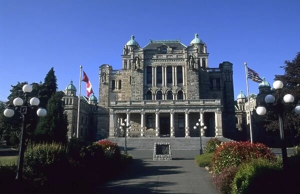 Parliament Building called The Birdcages in beautiful Victoria British Columbia Canada