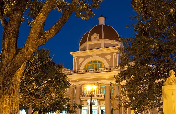 Parliament building at night in beautiful Cienfiegos, Cuba