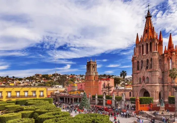 Framed Print : Parroquia Archangel church Jardin Town Square San Miguel de Allende, Mexico