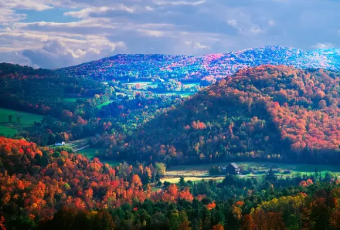 Framed Print : On a partly cloudy day in the fall, the sun has illuminated some hills more than Framed Print : On a partly cloudy day in the fall, the sun has illuminated some hills more than