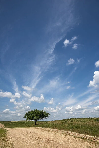 Partly cloudy day in the Flint Hills of Kansas