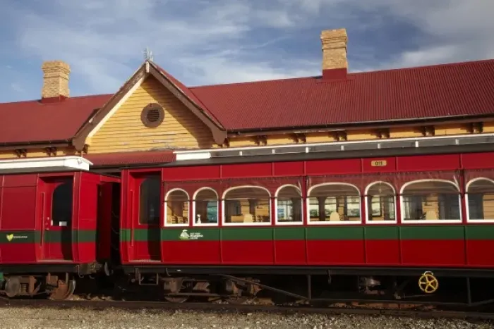Framed Print : Passenger Carriage from West Coast Wilderness Railway at Railway Station, Regatta Point Framed Print : Passenger Carriage from West Coast Wilderness Railway at Railway Station, Regatta Point