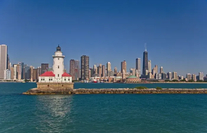Framed Print : Passing by Chicago Harbor Lighthouse Framed Print : Passing by Chicago Harbor Lighthouse