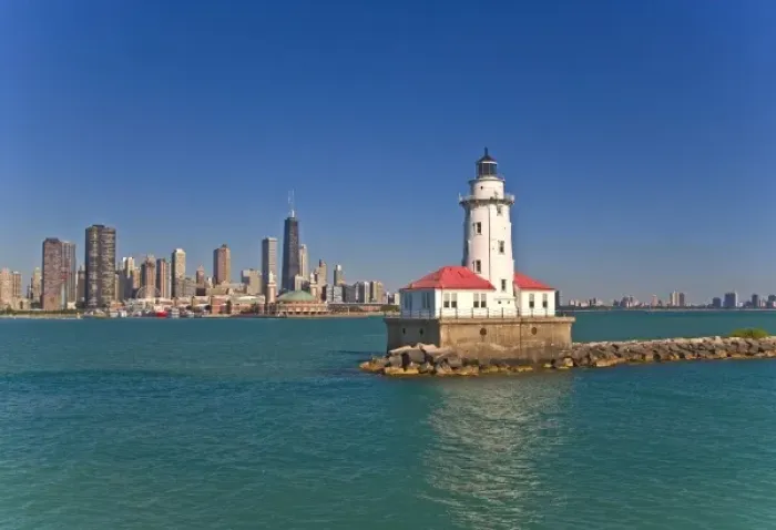 Framed Print : Passing by Chicago Harbor Lighthouse Framed Print : Passing by Chicago Harbor Lighthouse