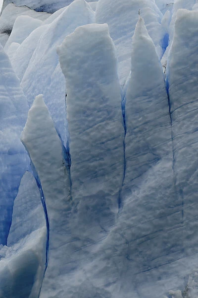 Pattern of blue ice, Grey Glacier, Gray Lake, Torres del Paine National Park, Chile, South America
