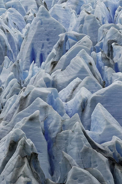 Pattern in blue ice of Grey Glacier, Torres del Paine National Park, Chile, South America