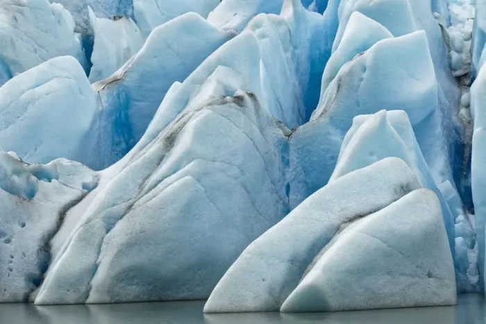 Framed Print : Pattern in blue ice of Grey Glacier, Torres del Paine National Park, Chile, South America