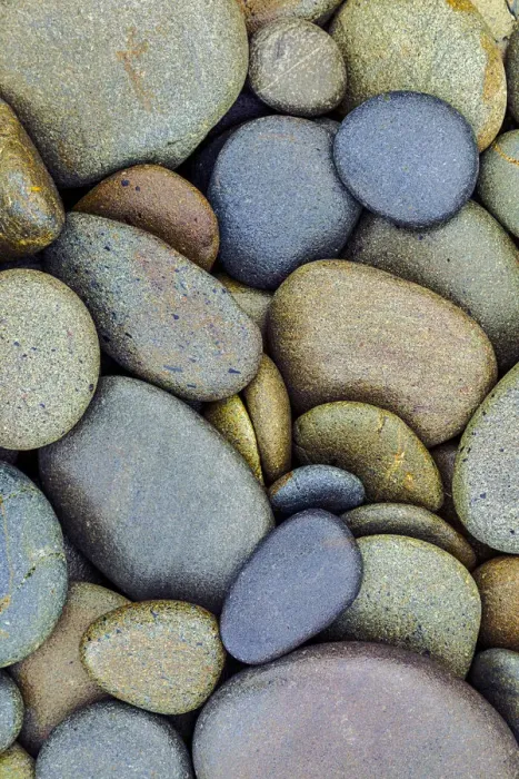 Framed Print : Pattern of smooth rounded stones on beach, Olympic National Park, Washington State