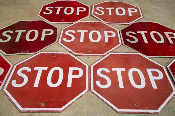 Framed Print : Pattern of stop signs, Tucumcari, New Mexico, USA. Route 66 Framed Print : Pattern of stop signs, Tucumcari, New Mexico, USA. Route 66