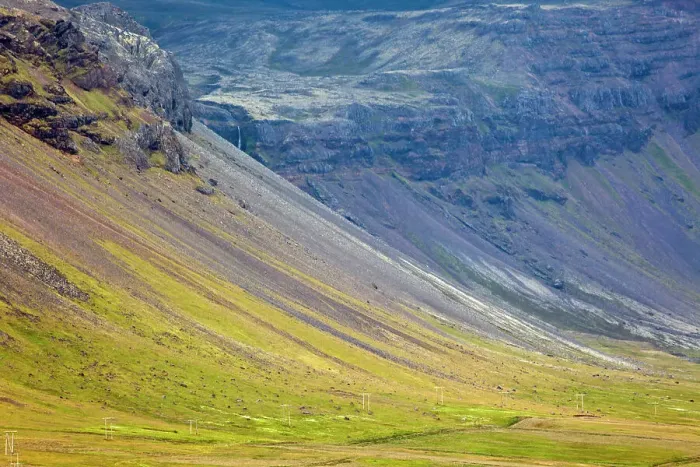 Framed Print : Pattern on volcanic mountain slope, Iceland