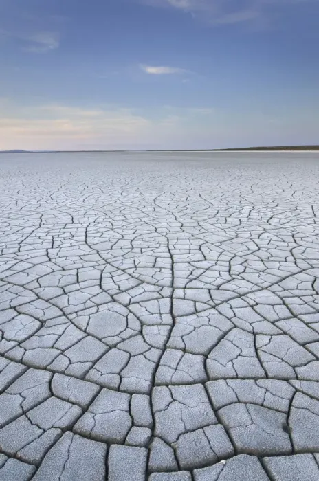 Framed Print : Patterns of cracked mud on dry lakebed of Harney Lake, Malheur National Wildlife Refuge