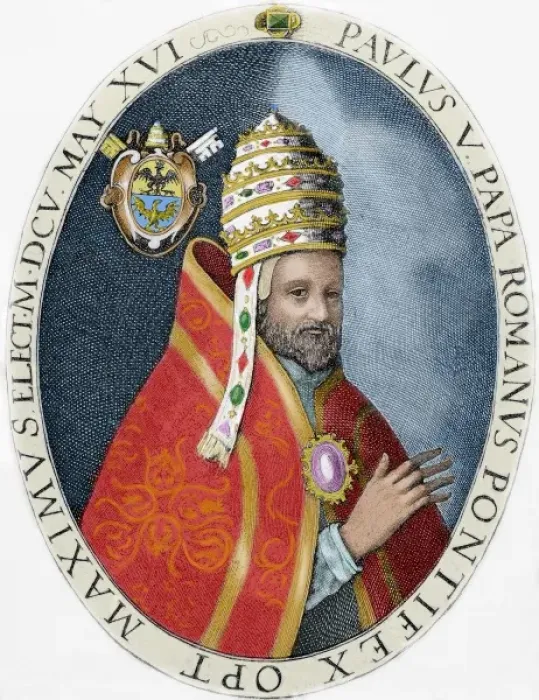 Framed Print : Paul V (1552-1621). Italian pope (1605-21), named Camillo Borghese. Engraving by Crispin de Passe