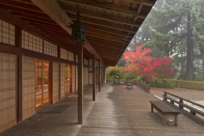 Framed Print : The pavillion at the Portland Japanese Garden, Oregon