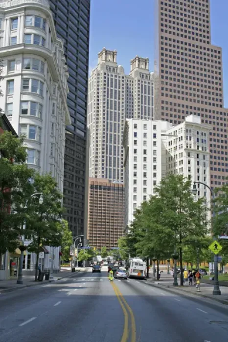 Framed Print : Peachtree Street downtown Atlanta Georgia Framed Print : Peachtree Street downtown Atlanta Georgia