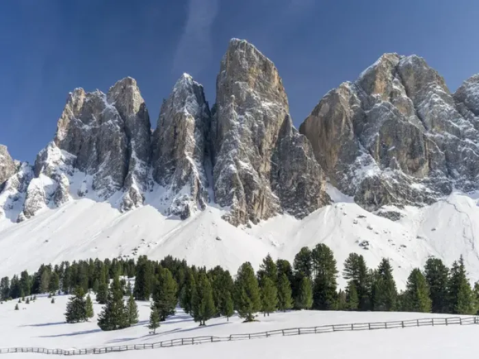 Framed Print : The peaks of the Geisler mountain range in valley Villnoess after a snow strom in spring Framed Print : The peaks of the Geisler mountain range in valley Villnoess after a snow strom in spring
